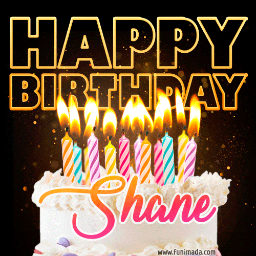 Shane - Animated Happy Birthday Cake GIF for WhatsApp