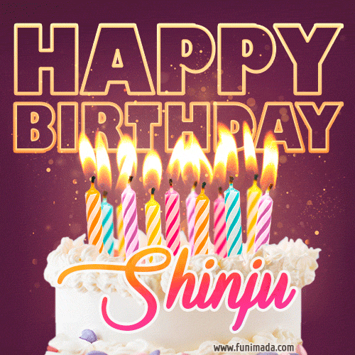Shinju - Animated Happy Birthday Cake GIF Image for WhatsApp