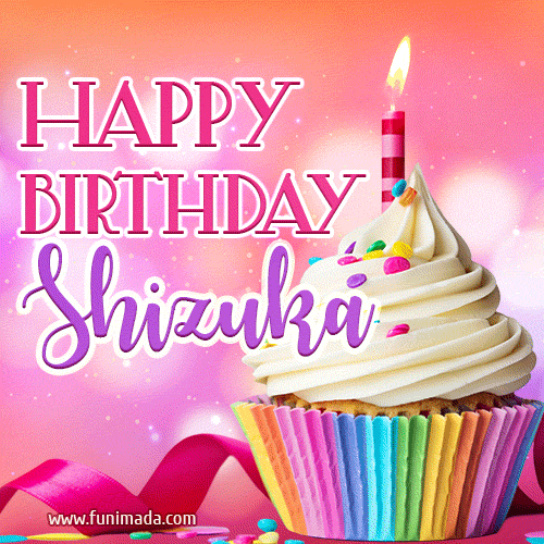 Animated Happy Birthday Cake with Name Shizuka and Burning Candles   Download on Funimadacom