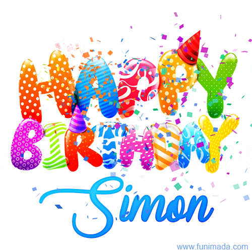 Happy Birthday Simon - Creative Personalized GIF With Name