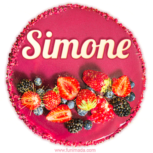 Happy Birthday Cake with Name Simone - Free Download