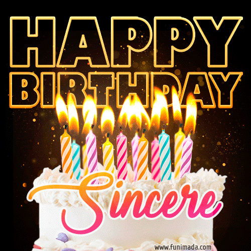 Sincere - Animated Happy Birthday Cake GIF for WhatsApp