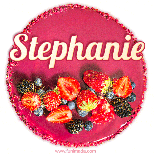 Happy Birthday Cake with Name Stephanie - Free Download