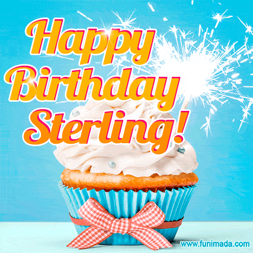 Happy Birthday, Sterling! Elegant cupcake with a sparkler.