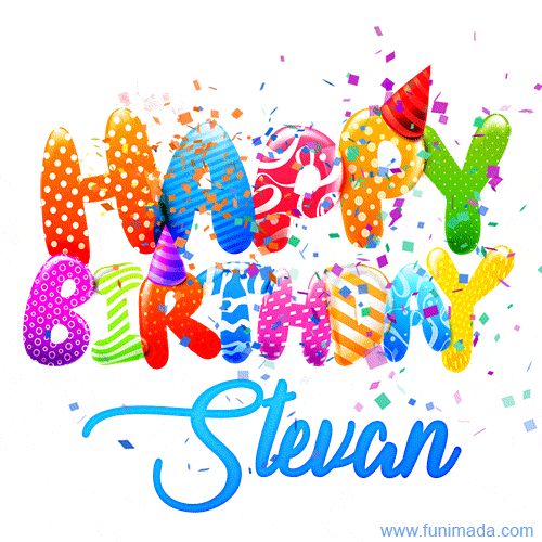 Happy Birthday Stevan - Creative Personalized GIF With Name