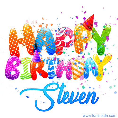 Happy Birthday Steven - Creative Personalized GIF With Name
