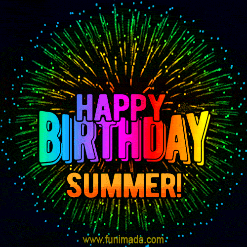 New Bursting with Colors Happy Birthday Summer GIF and Video with Music —  Download on 