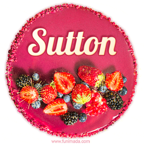 Happy Birthday Cake with Name Sutton - Free Download