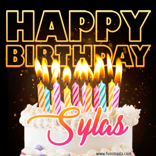Sylas - Animated Happy Birthday Cake GIF for WhatsApp