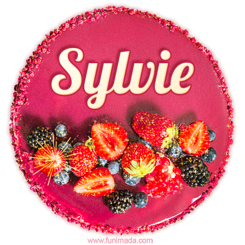 Happy Birthday Cake with Name Sylvie - Free Download