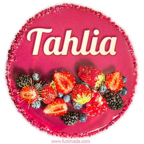 Happy Birthday Cake with Name Tahlia - Free Download