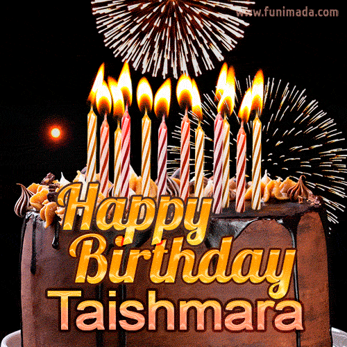 Chocolate Happy Birthday Cake for Taishmara (GIF)