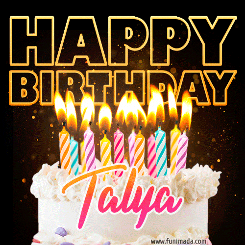Talya - Animated Happy Birthday Cake GIF Image for WhatsApp
