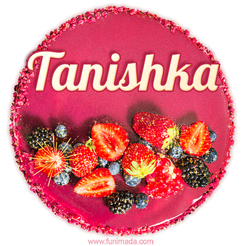 Happy Birthday Cake with Name Tanishka - Free Download