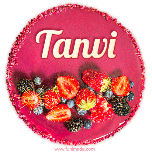 Happy Birthday Cake with Name Tanvi - Free Download