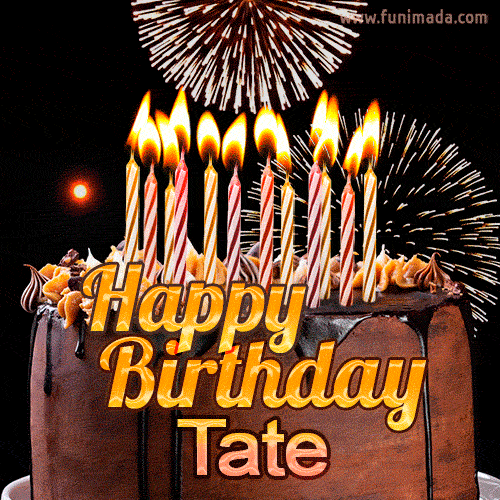 Chocolate Happy Birthday Cake for Tate (GIF)