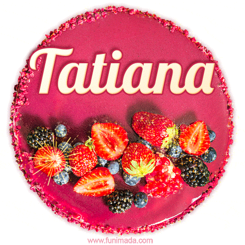 Happy Birthday Cake with Name Tatiana - Free Download
