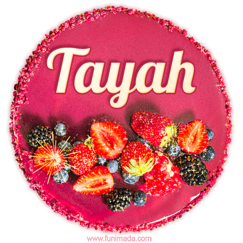 Happy Birthday Cake with Name Tayah - Free Download