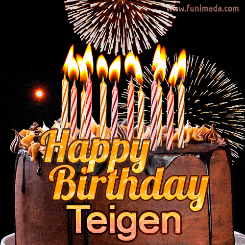 Chocolate Happy Birthday Cake for Teigen (GIF)