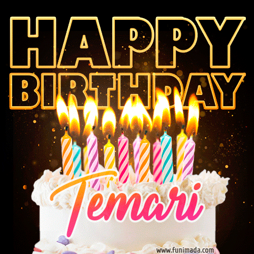 Temari - Animated Happy Birthday Cake GIF Image for WhatsApp