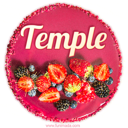 Happy Birthday Cake with Name Temple - Free Download