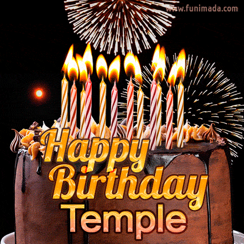 Chocolate Happy Birthday Cake for Temple (GIF)
