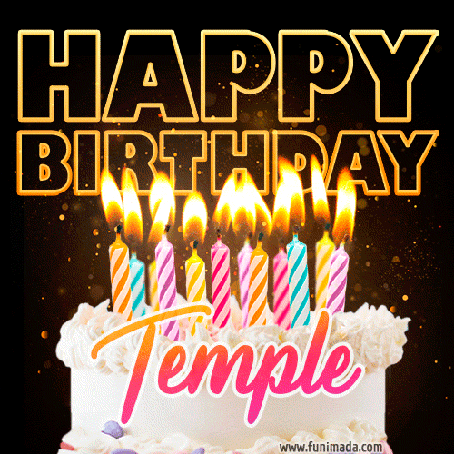 Temple - Animated Happy Birthday Cake GIF Image for WhatsApp