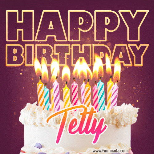 Tetty - Animated Happy Birthday Cake GIF Image for WhatsApp