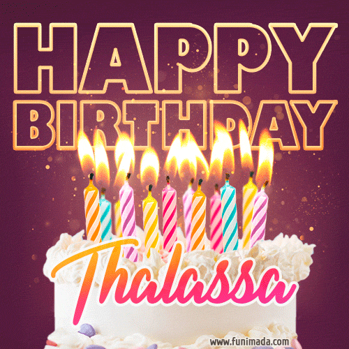Thalassa - Animated Happy Birthday Cake GIF Image for WhatsApp
