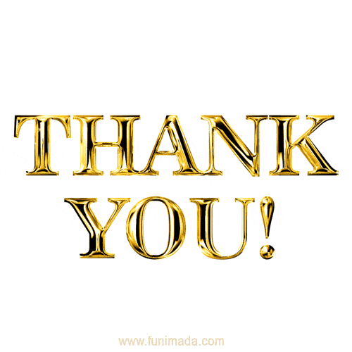 Thank You, Golden Text on white background