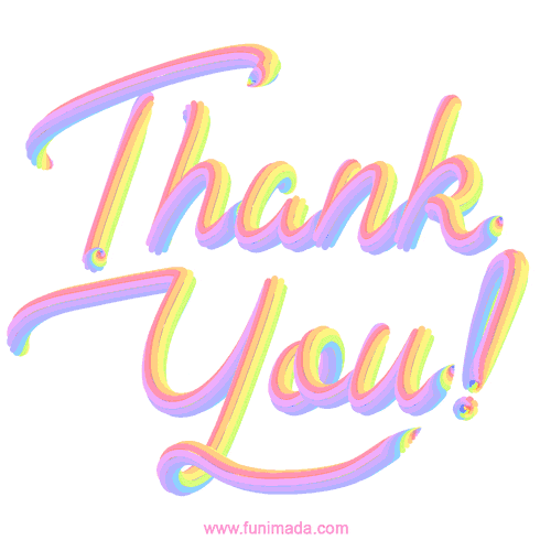 Thank You. Rainbow lettering GIF.