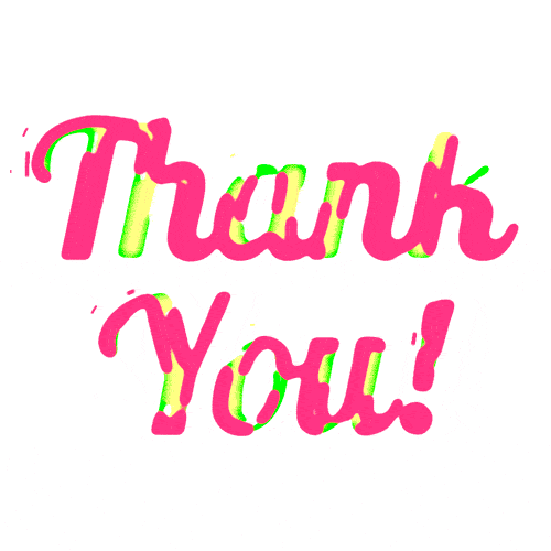 Cool and colorful Thank You animated text (GIF)