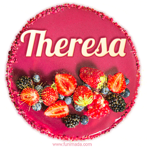 Happy Birthday Cake with Name Theresa - Free Download