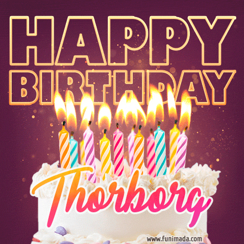 Thorborg - Animated Happy Birthday Cake GIF Image for WhatsApp
