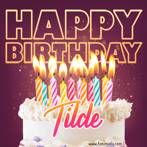 Tilde - Animated Happy Birthday Cake GIF Image for WhatsApp