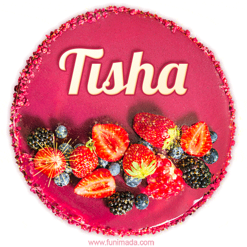 Happy Birthday Cake with Name Tisha - Free Download