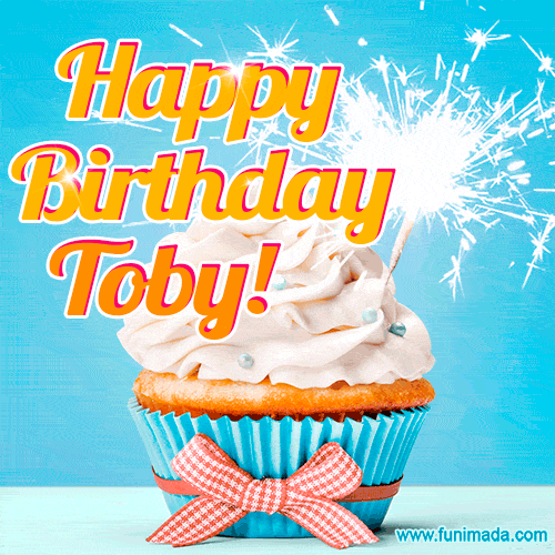 Happy Birthday, Toby! Elegant cupcake with a sparkler.