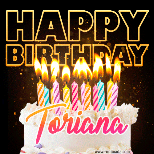 Toriana - Animated Happy Birthday Cake GIF Image for WhatsApp