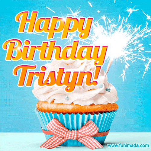 Happy Birthday, Tristyn! Elegant cupcake with a sparkler.