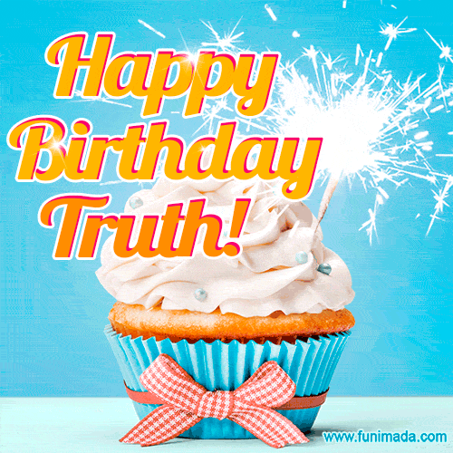 Happy Birthday, Truth! Elegant cupcake with a sparkler.