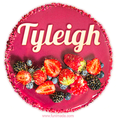 Happy Birthday Cake with Name Tyleigh - Free Download