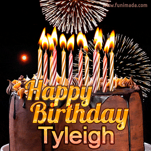 Chocolate Happy Birthday Cake for Tyleigh (GIF)
