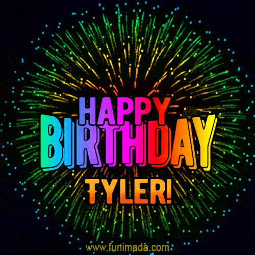 New Bursting with Colors Happy Birthday Tyler GIF and Video with Music