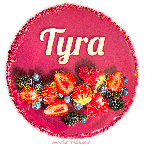Happy Birthday Cake with Name Tyra - Free Download