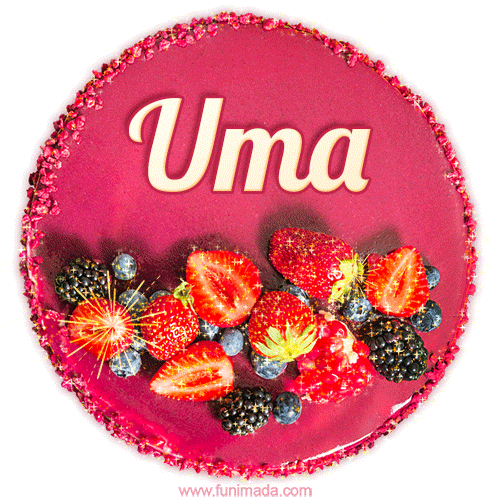 Happy Birthday Cake with Name Uma - Free Download