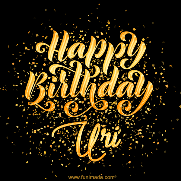 Happy Birthday Card for Uri - Download GIF and Send for Free