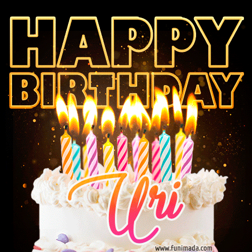 Uri - Animated Happy Birthday Cake GIF for WhatsApp