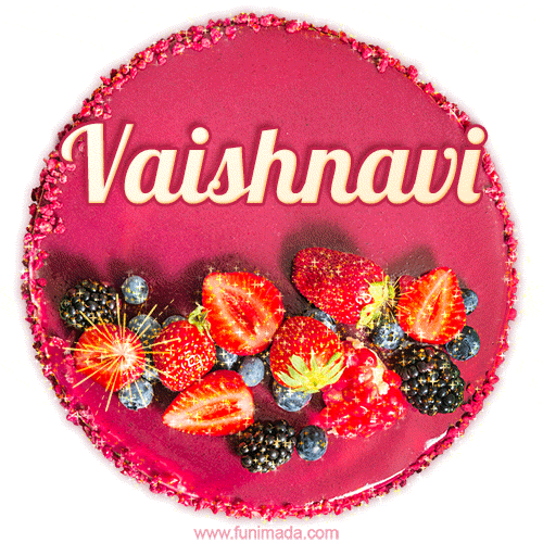 Happy Birthday Cake with Name Vaishnavi - Free Download