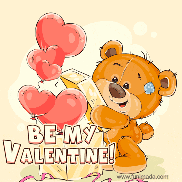 Cute Teddy Bear Valentine Day GIF - Download on Funimada.com