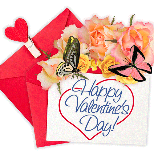 Beautiful Happy Valentines Day 14th February greeting card gif